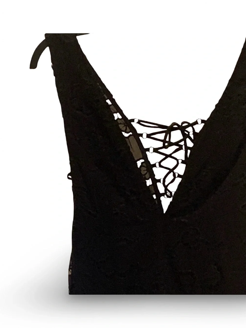 Free People Black Lace High-Low‎ Dress with Side Cutouts, XS